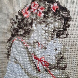 Girl with cat Jackie Beau cross-stitch pattern pdf-download © Beau2stitch image 5
