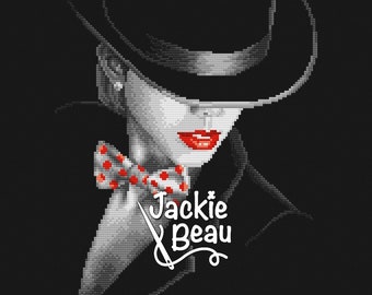Lady Noire - Jackie Beau - Cross stitch pattern pdf download © Beau2stitch