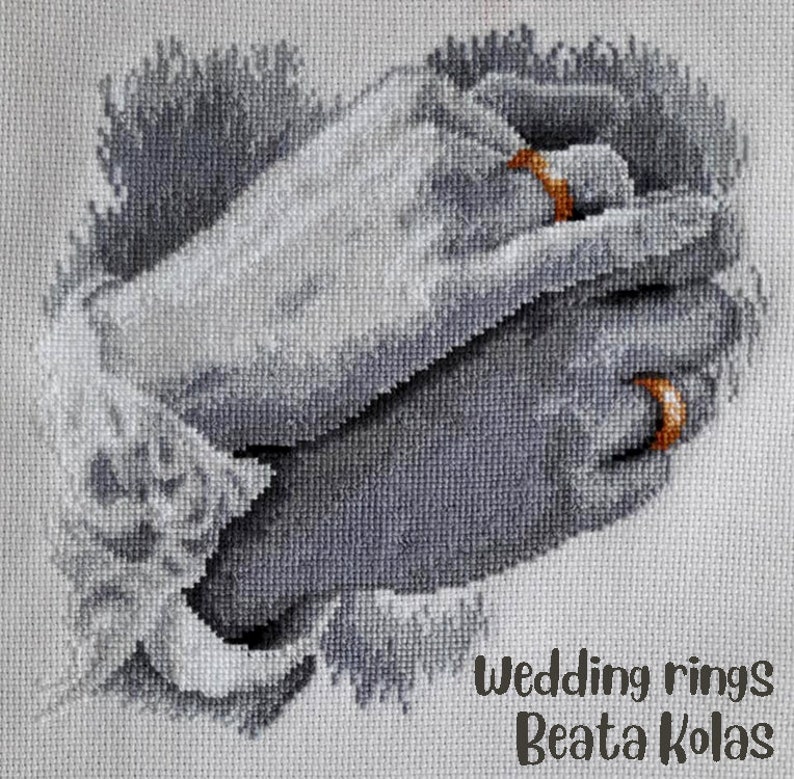 Cross Stitch Pattern Wedding Rings by Jackie Beau Pdf Etsy