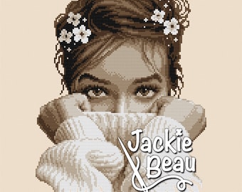Hidden smile - Jackie Beau - Cross stitch pattern pdf download © Beau2stitch
