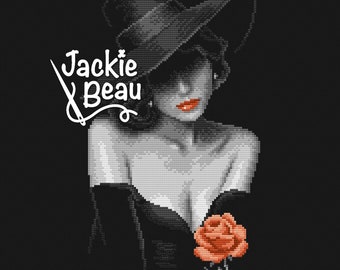 Sensual rose - Jackie Beau - Cross-stitch pattern pdf download © Beau2stitch