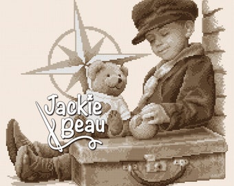 Little Traveler - Jackie Beau cross-stitch pattern pdf-download © Beau2stitch