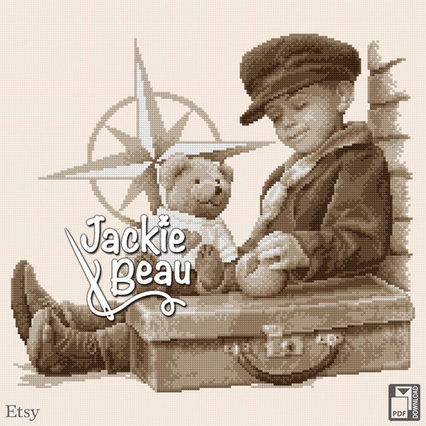 Little Traveler - Jackie Beau cross-stitch pattern pdf-download © Beau2stitch