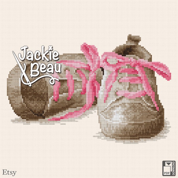 Sparkling shoes - Jackie Beau cross-stitch pattern pdf-download © Beau2stitch