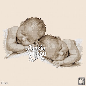 Twin - Jackie Beau cross-stitch pattern pdf-download © Beau2stitch