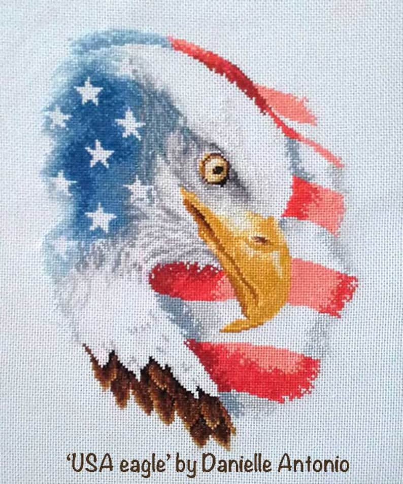 USA eagle Jackie Beau cross-stitch pattern pdf-download © Beau2stitch image 2