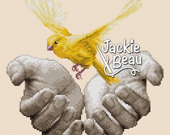 Liberated canary - Jackie Beau cross-stitch pattern pdf-download © Beau2stitch