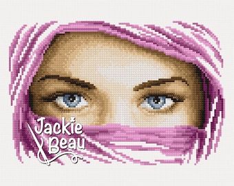 Blue eyes -  Jackie Beau - Cross stitch pattern pdf download © Beau2stitch