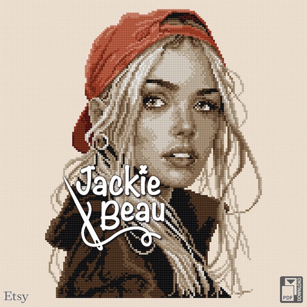 Cools girl - Jackie Beau cross-stitch pattern pdf-download © Beau2stitch