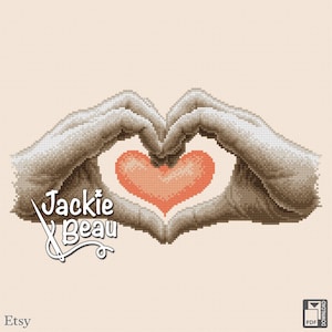 Heart of hands - Jackie Beau cross-stitch pattern pdf-download © Beau2stitch