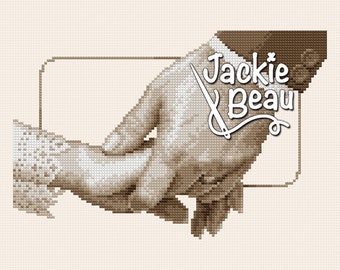 Yes-word - Jackie Beau cross stitch pattern pdf download left and right version © Beau2stitch