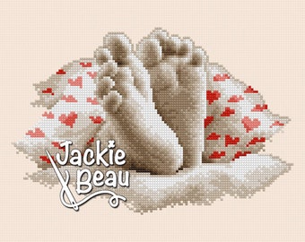 Little feet - Jackie Beau cross-stitch pattern pdf-download © Beau2stitch