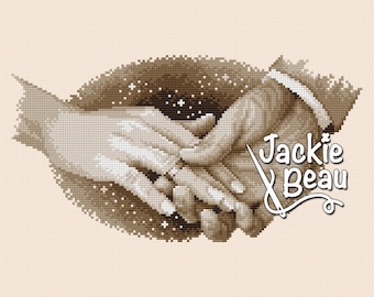 Wedding ring - Jackie Beau cross stitch pattern pdf download left and right version © Beau2stitch