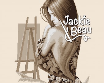 Schema a punto croce 'The model' di Jackie Beau - scarica il pdf © Beau2stitch ricamo