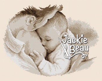 Breastfeeding - Jackie Beau cross-stitch pattern pdf-download © Beau2stitch