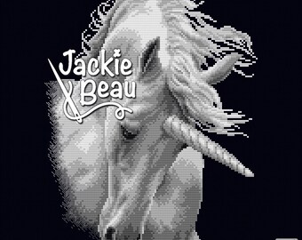 Unicorn - Jackie Beau cross-stitch pattern PDF-download © Beau2stitch