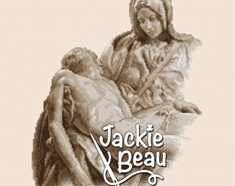 Mary with her son - Jackie Beau cross-stitch pattern pdf-download © Beau2stitch