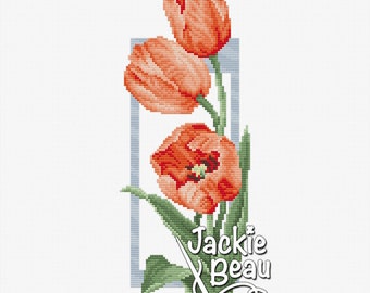 Tulips - Jackie Beau cross-stitch pattern pdf-download © Beau2stitch