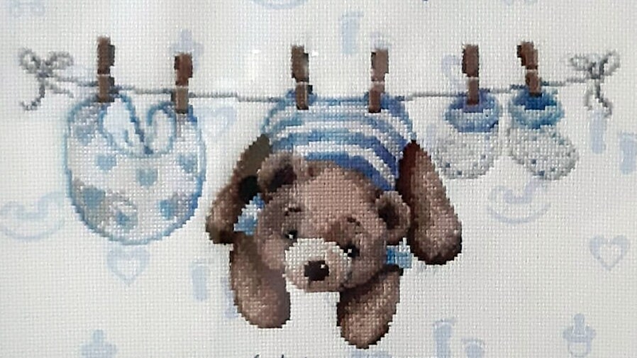 Cross Stitch Pattern the Clothesline by Jackie Beau PDF Etsy