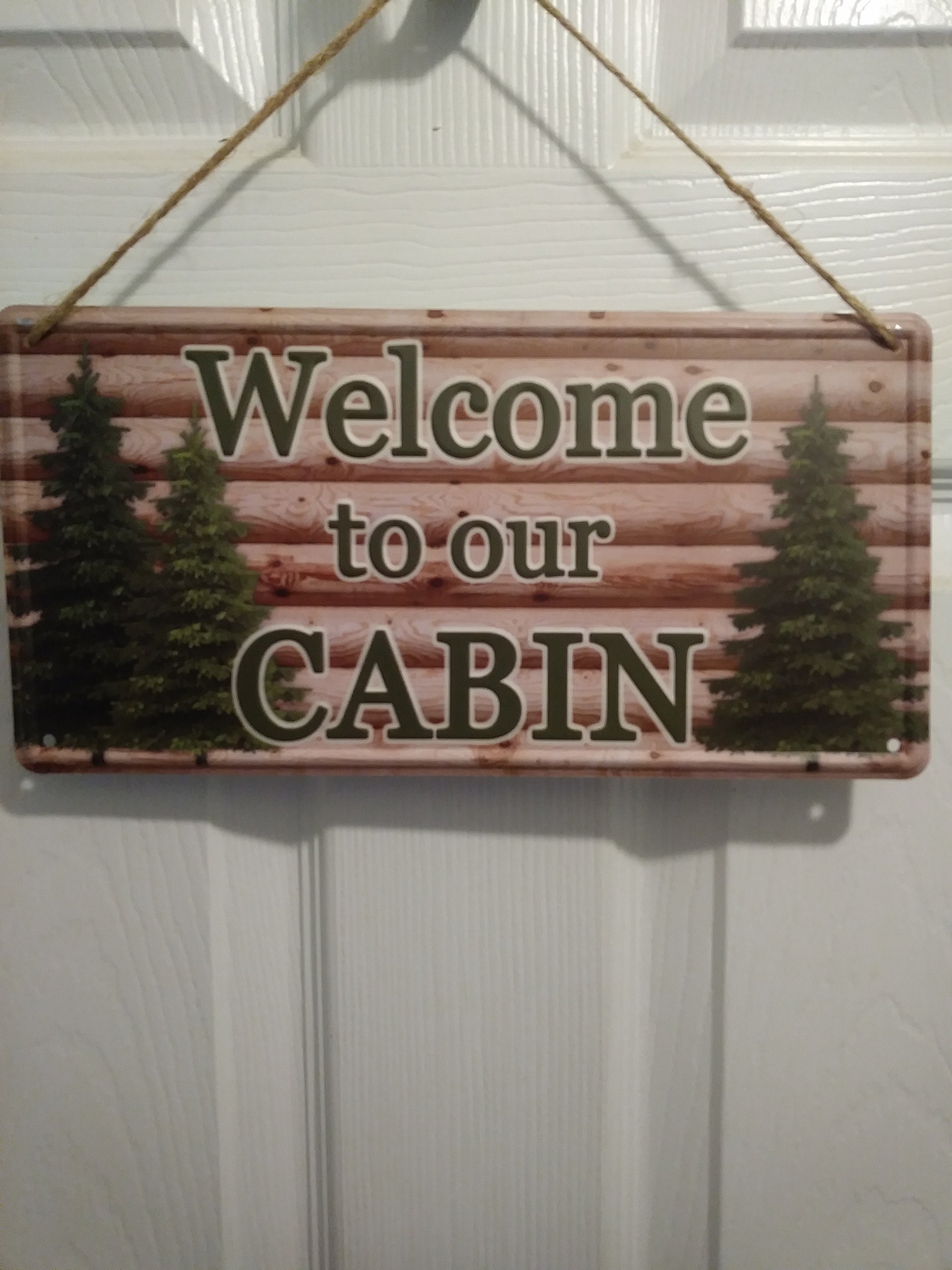 to our Cabin Sign Wreath Attachment Metal Sign Etsy