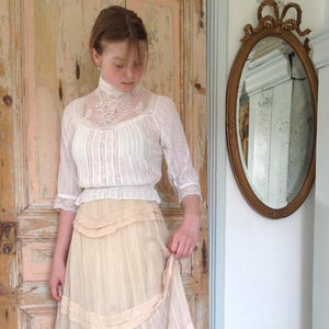 bright white antique blouse, Edwardian