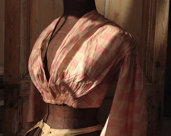 1870s pink bodice / top