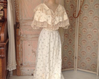 floral skirt and bolero 1880s Museum piece