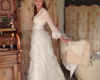 antique wedding dress from the 1900s  4 pieces