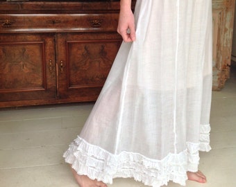 antique muslin petticoat with ruffles