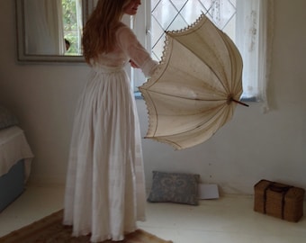 Beautiful antique petticoat. Crisp cotton. Heavy quality