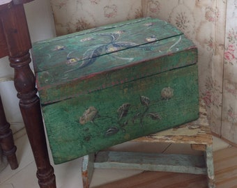 beautiful wedding box, handprinted old wooden chest, replica