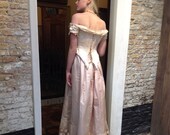 1880s silk ball gown bodice victorian MEDIUM size