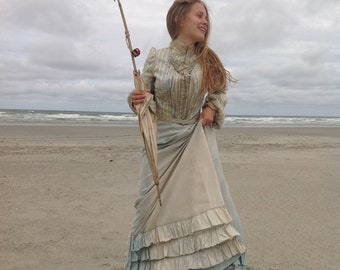 antique victorian edwardian bodice and skirt matching set