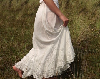 amazing petticoat skirt double lace flounce 1900s