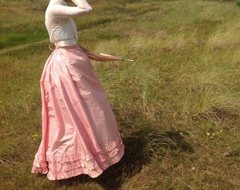 antique silk bustle skirt 1880s