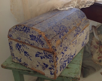 antique wedding box covered with paper 1890s