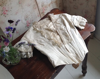 Victorian White Cotton Bodice: Belle Epoque Lace, 1890s