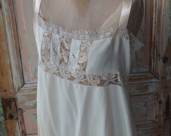 light peach silk teddy 1920s size L