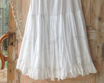 antique wedding petticoat with floral embroidery work