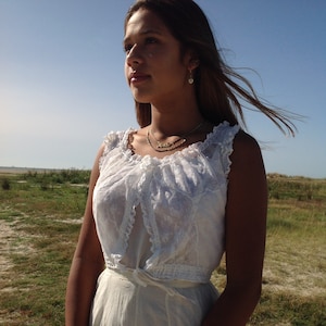 antique camisole, valenciennes lace bridal top