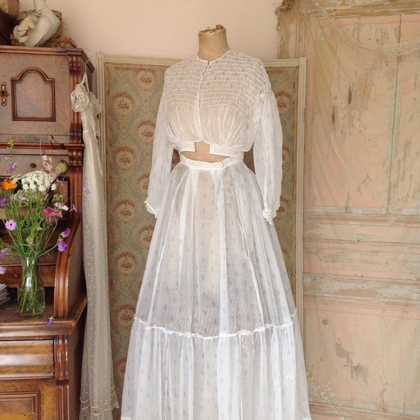 cotton print antique summer dress 2PC