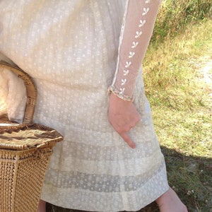 antique fine linen summer skirt 1890s
