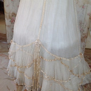 antique tulle dot ballgown 1870s