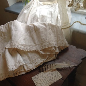 antique petticoat skirt with Ayrshire embroidery work LARGE