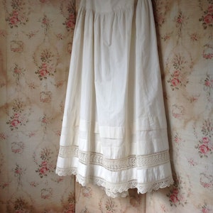 antique petticoat skirt with knitted lace 1880s