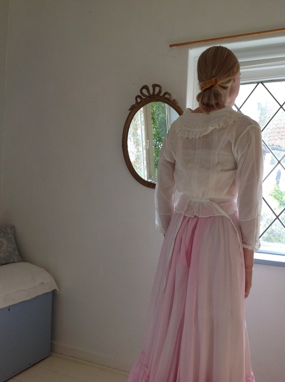 antique cotton lawn blouse, edwardian