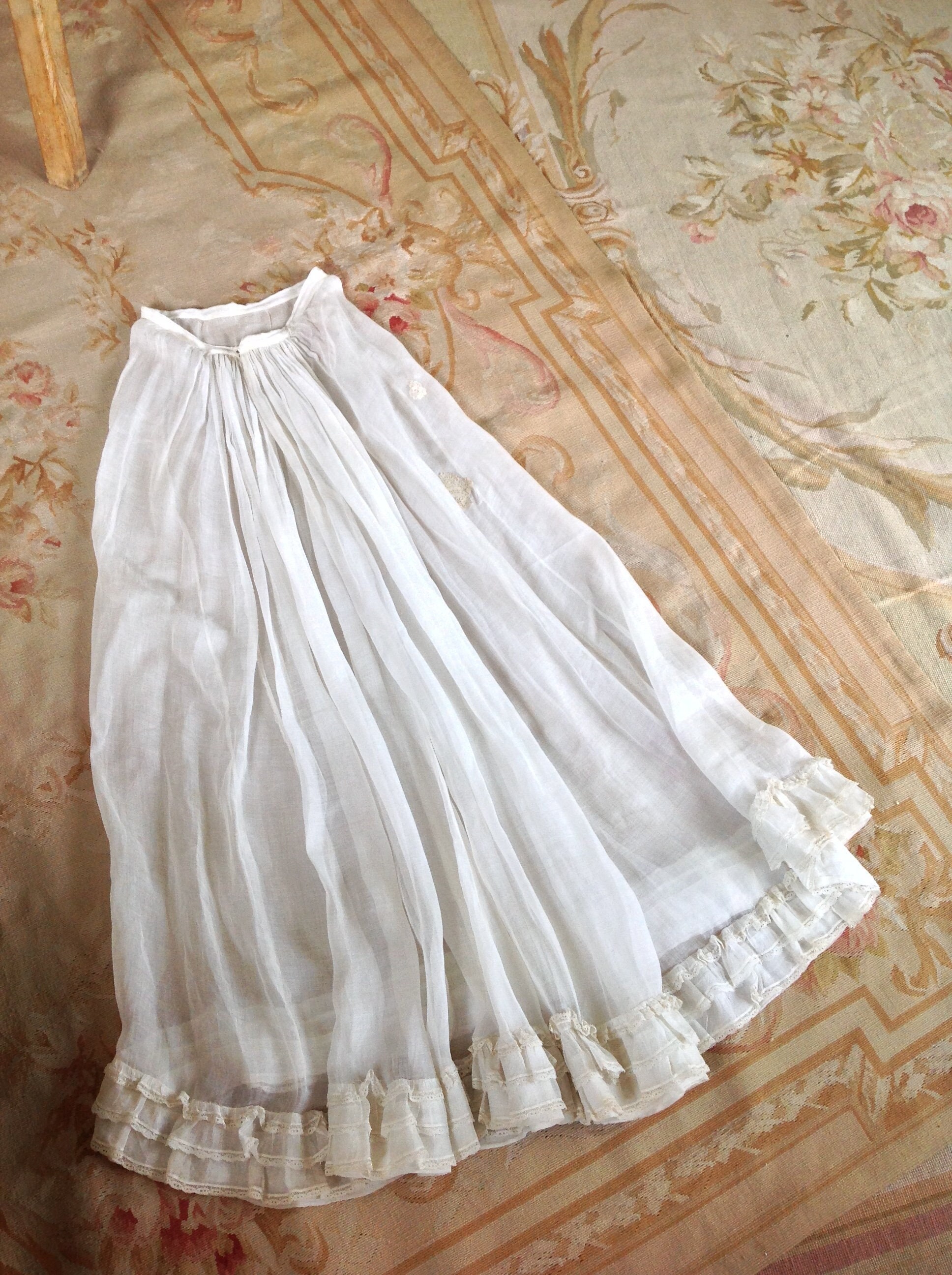 Jupe romantique en voile de coton antique jupon Etsy France