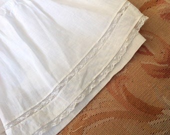 fine linen petticoat skirt with train, antique victorian