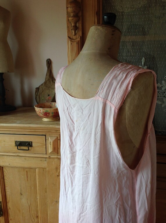 antique edwardian nightgown slip dress 1910s LARGE - image 3