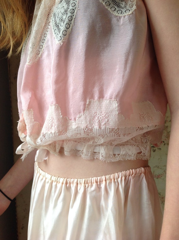 amazing camisole, silk, pink and Chantilly lace - image 3